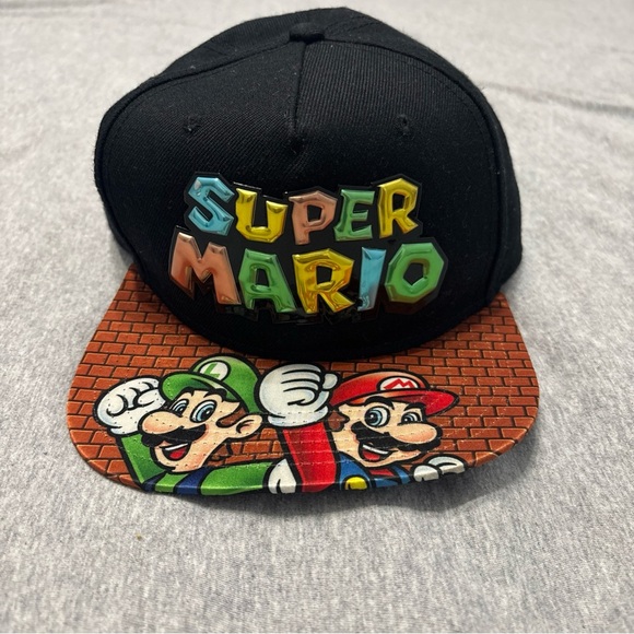 Nintendo Other - Nintendo Super Mario Black and Multicolor Hat